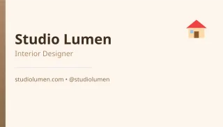 Interior Designer — editable white professional services template, business card