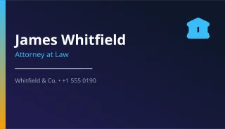 Lawyer Card — editable blue professional services template, business card