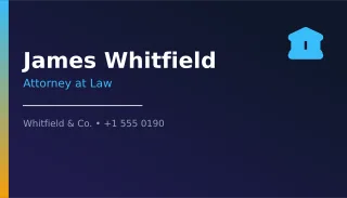 Lawyer Card — editable blue professional services template, business card