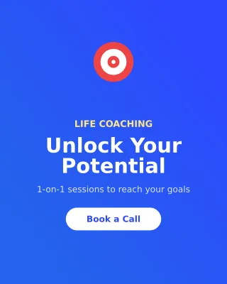 Life Coach — editable blue professional services template, instagram portrait