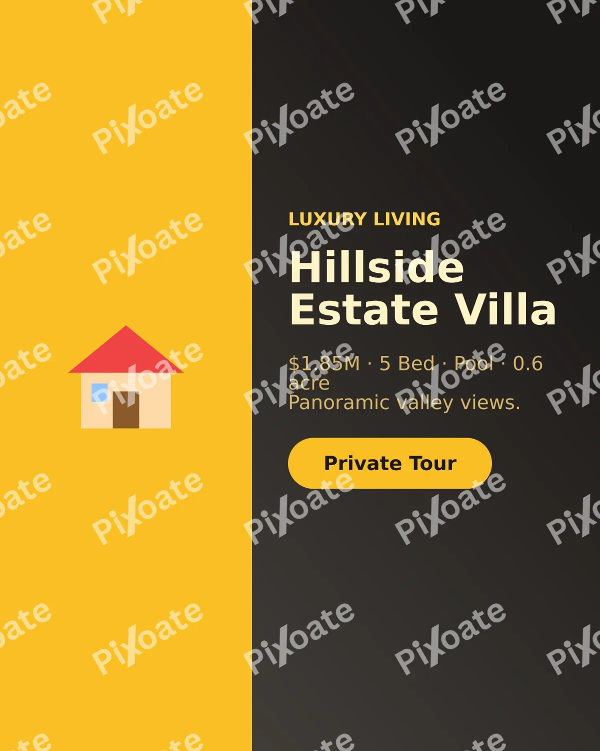 Luxury Villa — editable black professional services template, instagram portrait