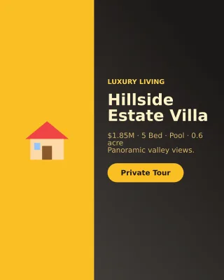 Luxury Villa — editable black professional services template, instagram portrait