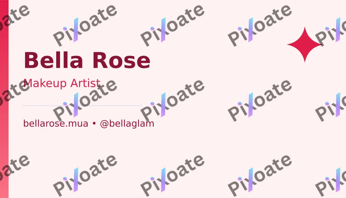 Makeup Artist Card Makeup Artist Card — editable white professional services template, business card