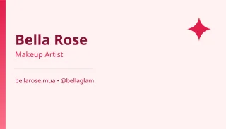 Makeup Artist Card — editable white professional services template, business card