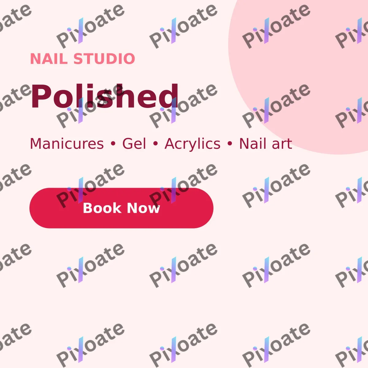 Nail Salon Nail Salon — editable white professional services template, instagram post