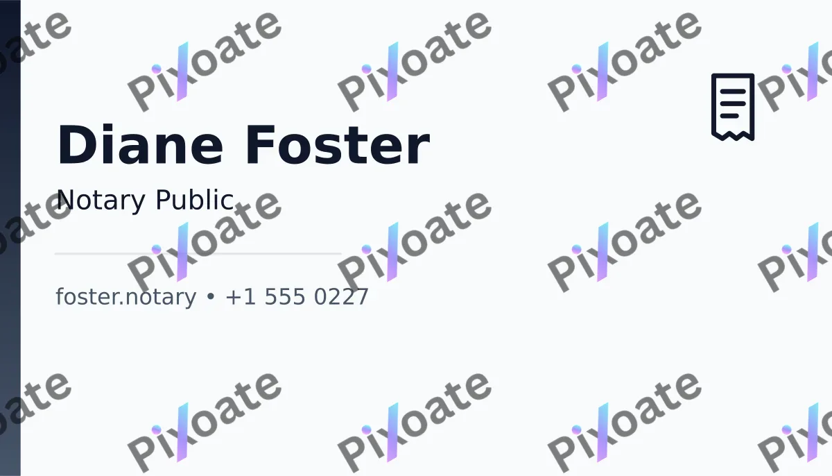Notary Public Notary Public — editable white professional services template, business card
