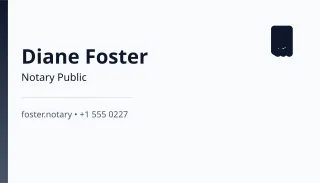 Notary Public — editable white professional services template, business card