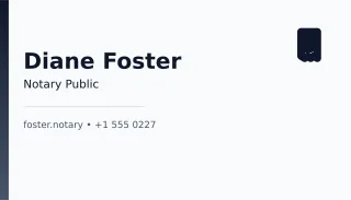 Notary Public — editable white professional services template, business card