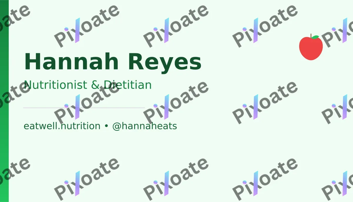 Nutritionist Card Nutritionist Card — editable white professional services template, business card
