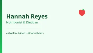 Nutritionist Card — editable white professional services template, business card