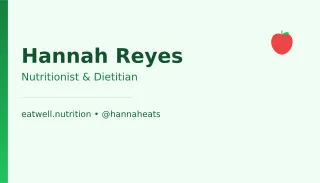 Nutritionist Card — editable white professional services template, business card