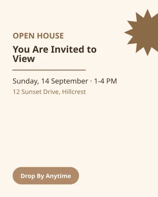 Open House — editable white professional services template, instagram portrait