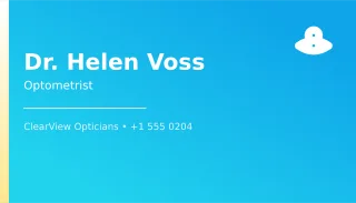 Optometrist Card — editable blue professional services template, business card