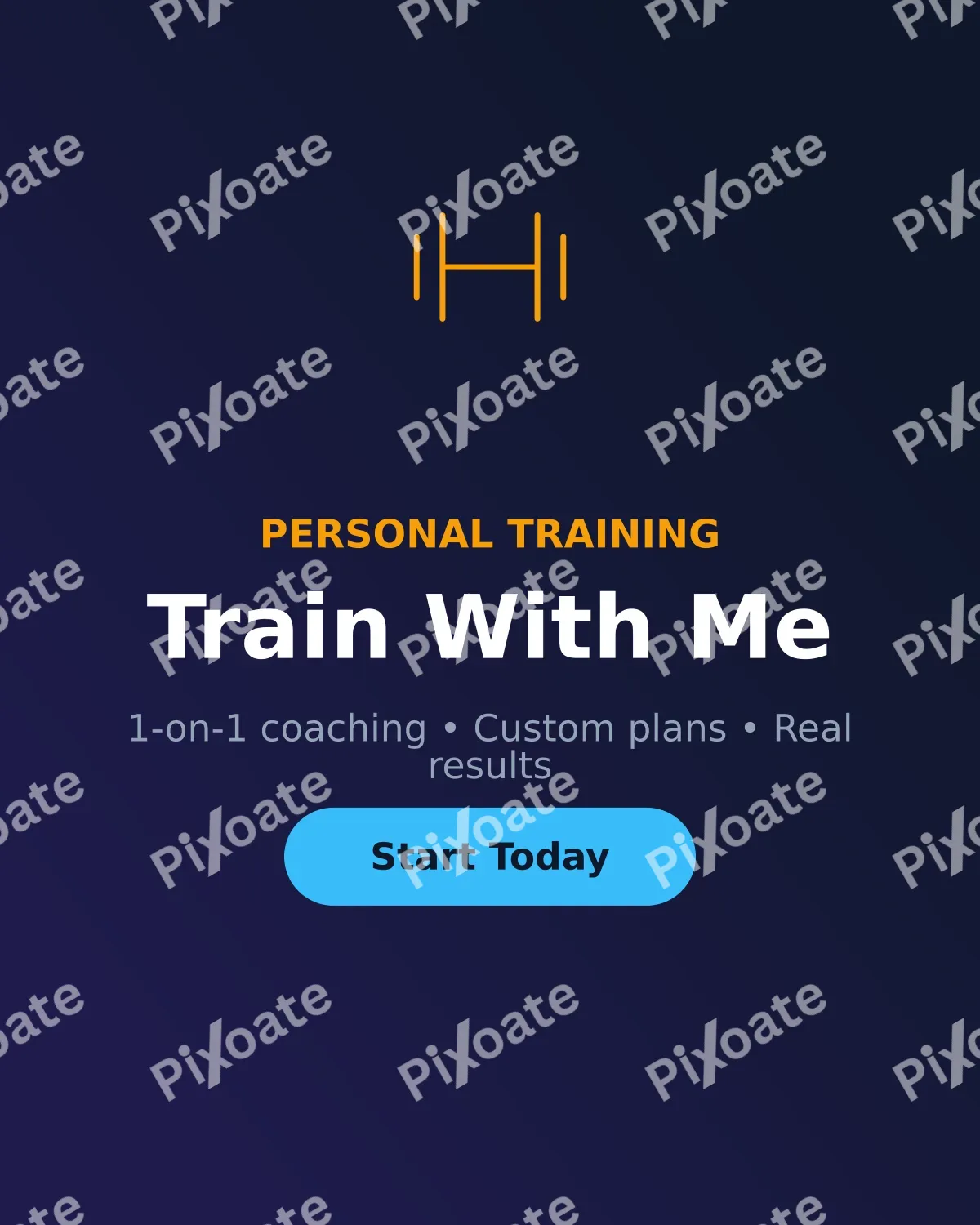 Personal Trainer Personal Trainer — editable blue professional services template, instagram portrait