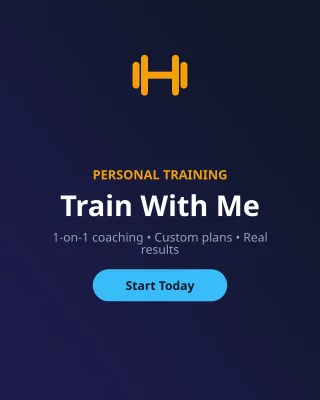 Personal Trainer — editable blue professional services template, instagram portrait