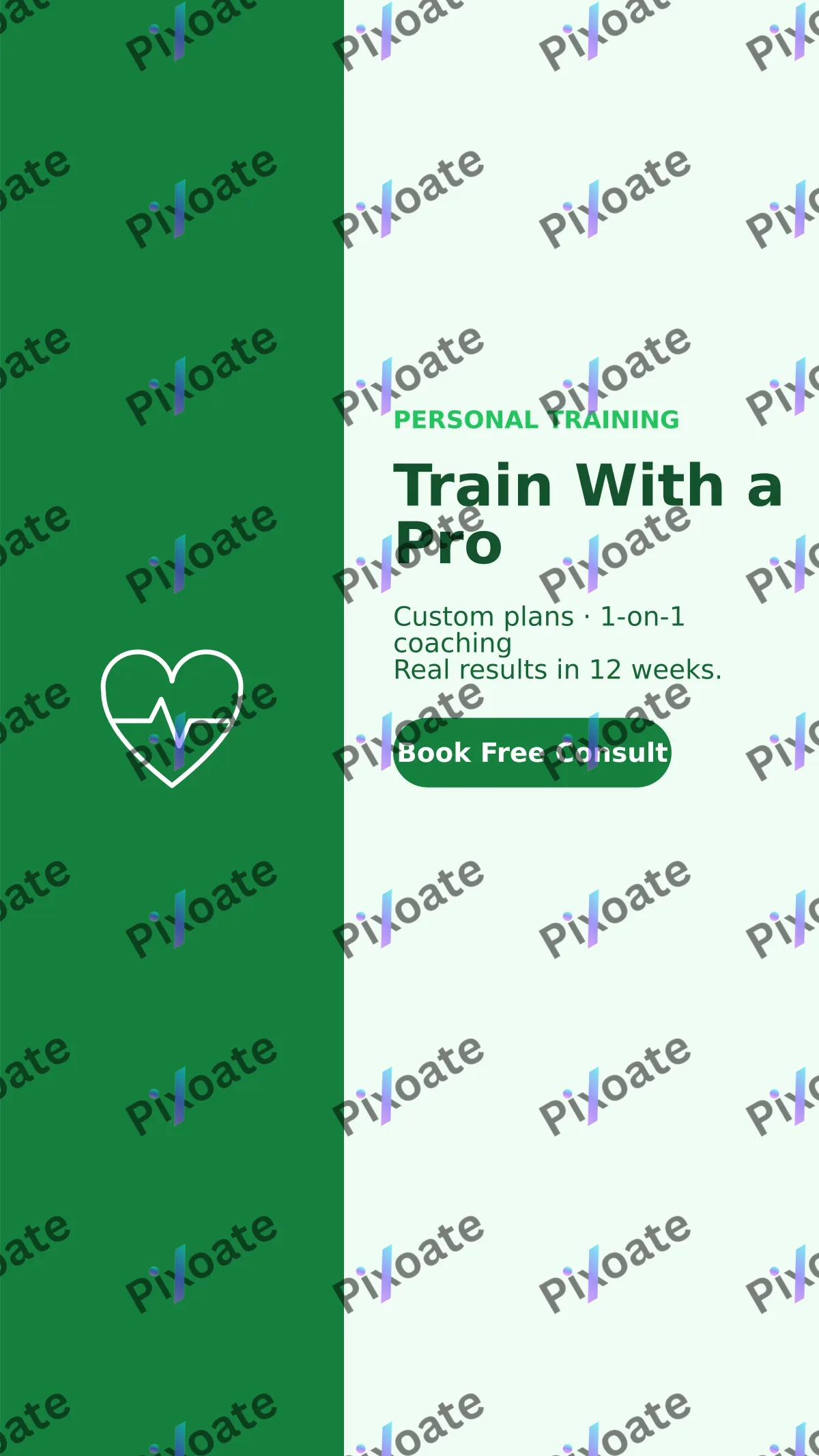 Personal Training Personal Training — editable white professional services template, story / reel