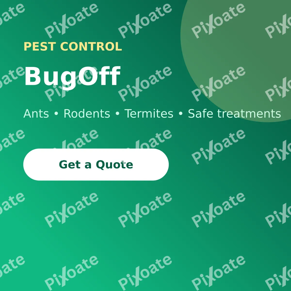 Pest Control Pest Control — editable green professional services template, instagram post