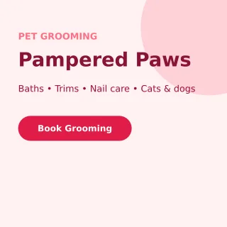 Pet Grooming — editable white professional services template, instagram post