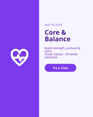 Pilates — editable white professional services template, instagram portrait
