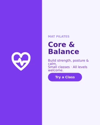 Pilates — editable white professional services template, instagram portrait