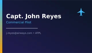 Pilot Card — editable blue professional services template, business card