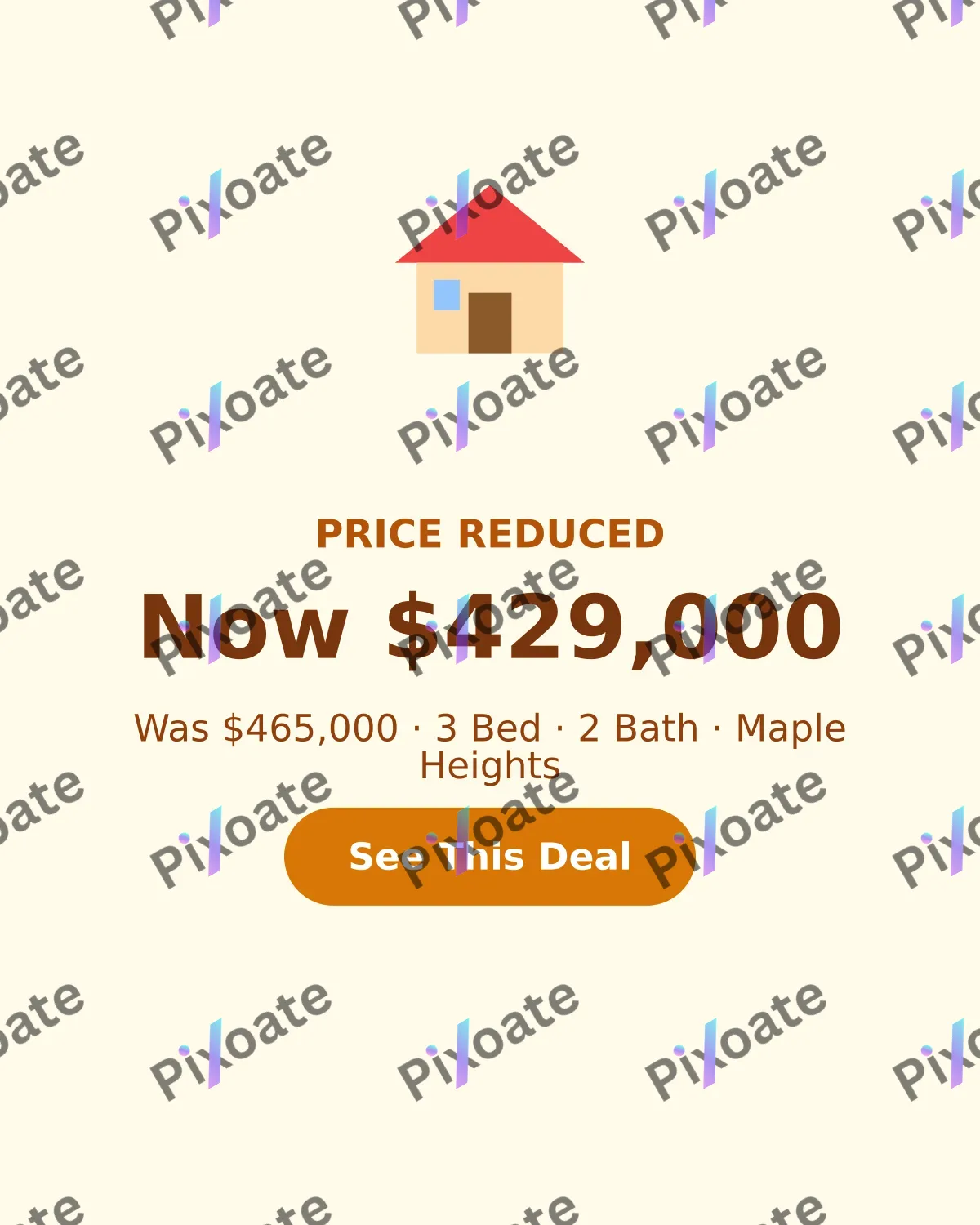 Price Reduced Price Reduced — editable white professional services template, instagram portrait
