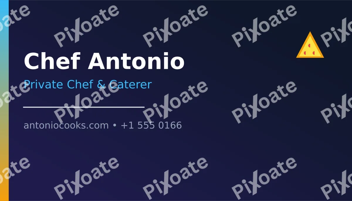 Private Chef Card Private Chef Card — editable blue professional services template, business card