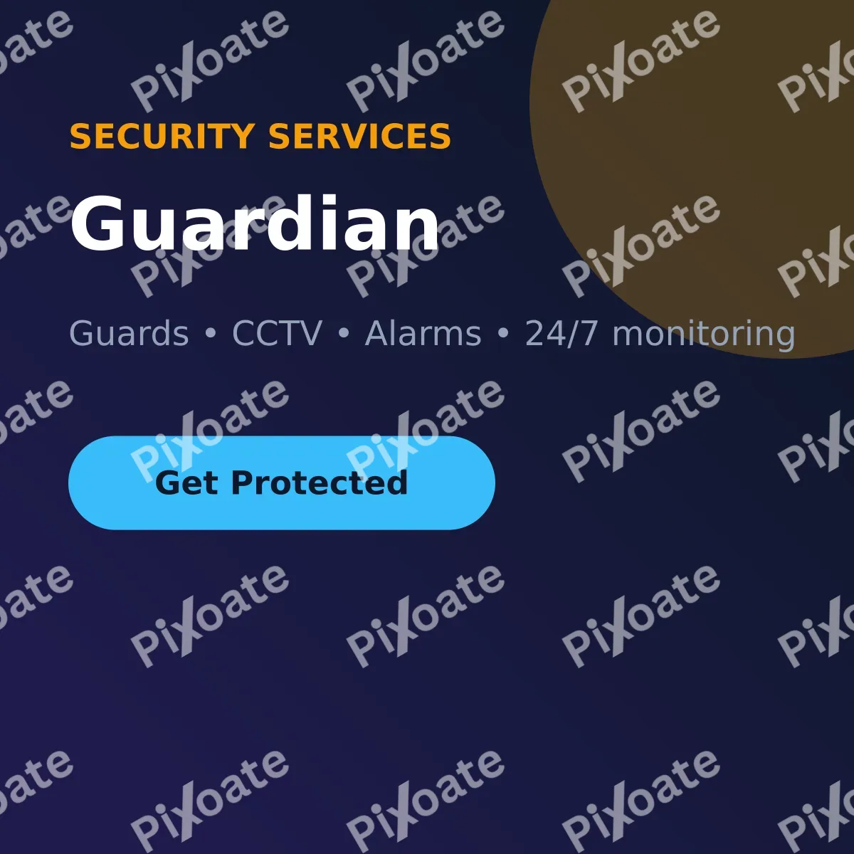 Security Services Security Services — editable blue professional services template, instagram post
