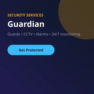 Security Services — editable blue professional services template, instagram post