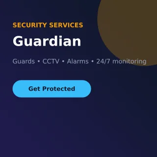 Security Services — editable blue professional services template, instagram post