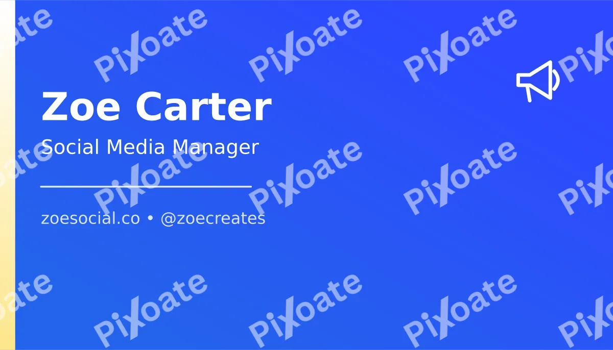 Social Media Manager Social Media Manager — editable blue professional services template, business card