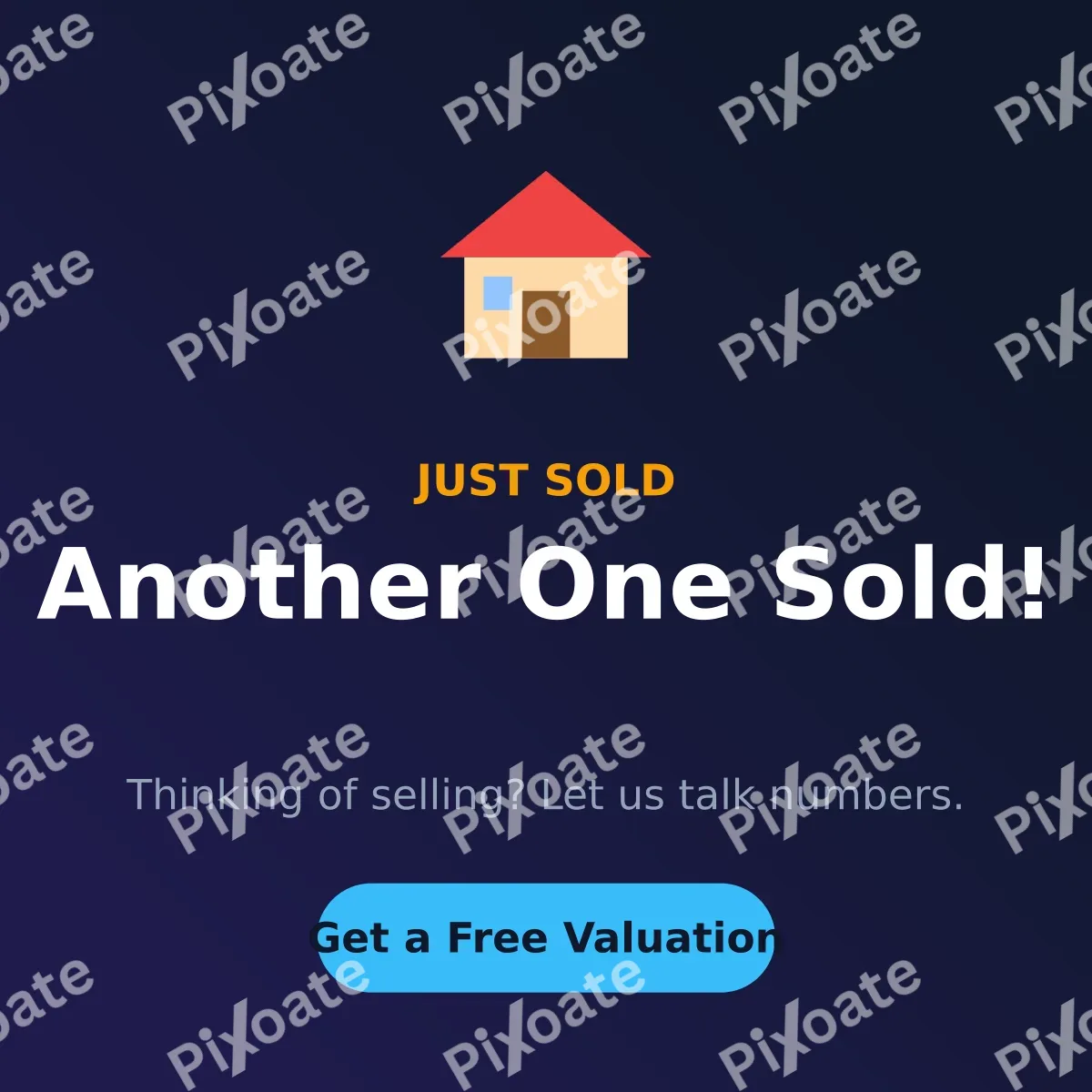 Sold Sold — editable blue professional services template, instagram post