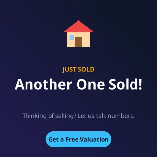 Sold — editable blue professional services template, instagram post