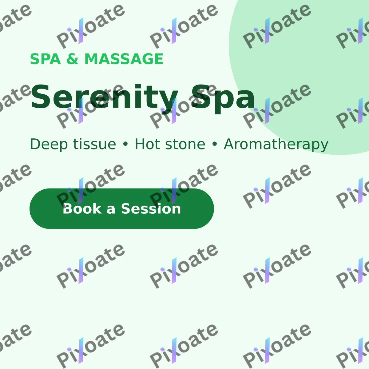 Spa & Massage Spa & Massage — editable white professional services template, instagram post