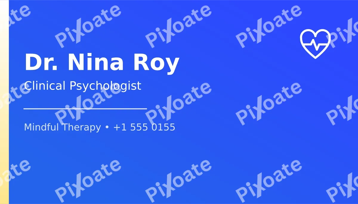 Therapist Card — editable blue professional services template, business card