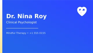 Therapist Card — editable blue professional services template, business card
