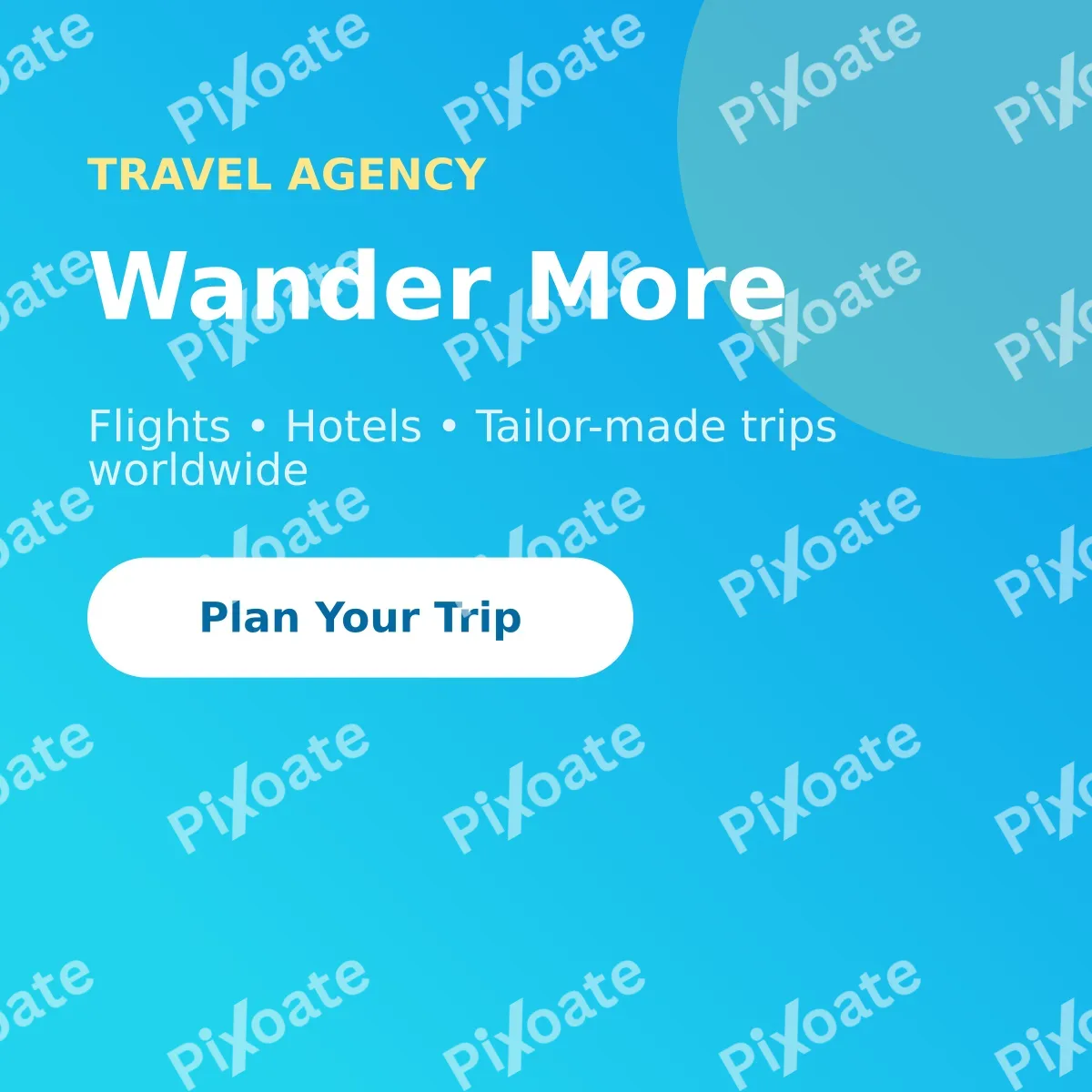 Travel Agency Travel Agency — editable blue professional services template, instagram post