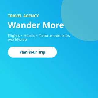 Travel Agency — editable blue professional services template, instagram post