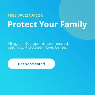 Vaccination Drive — editable blue professional services template, instagram post
