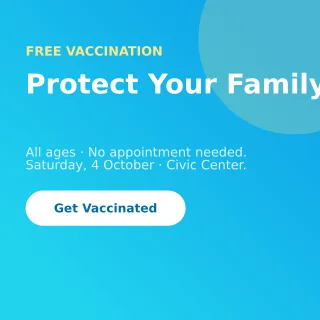 Vaccination Drive — editable blue professional services template, instagram post