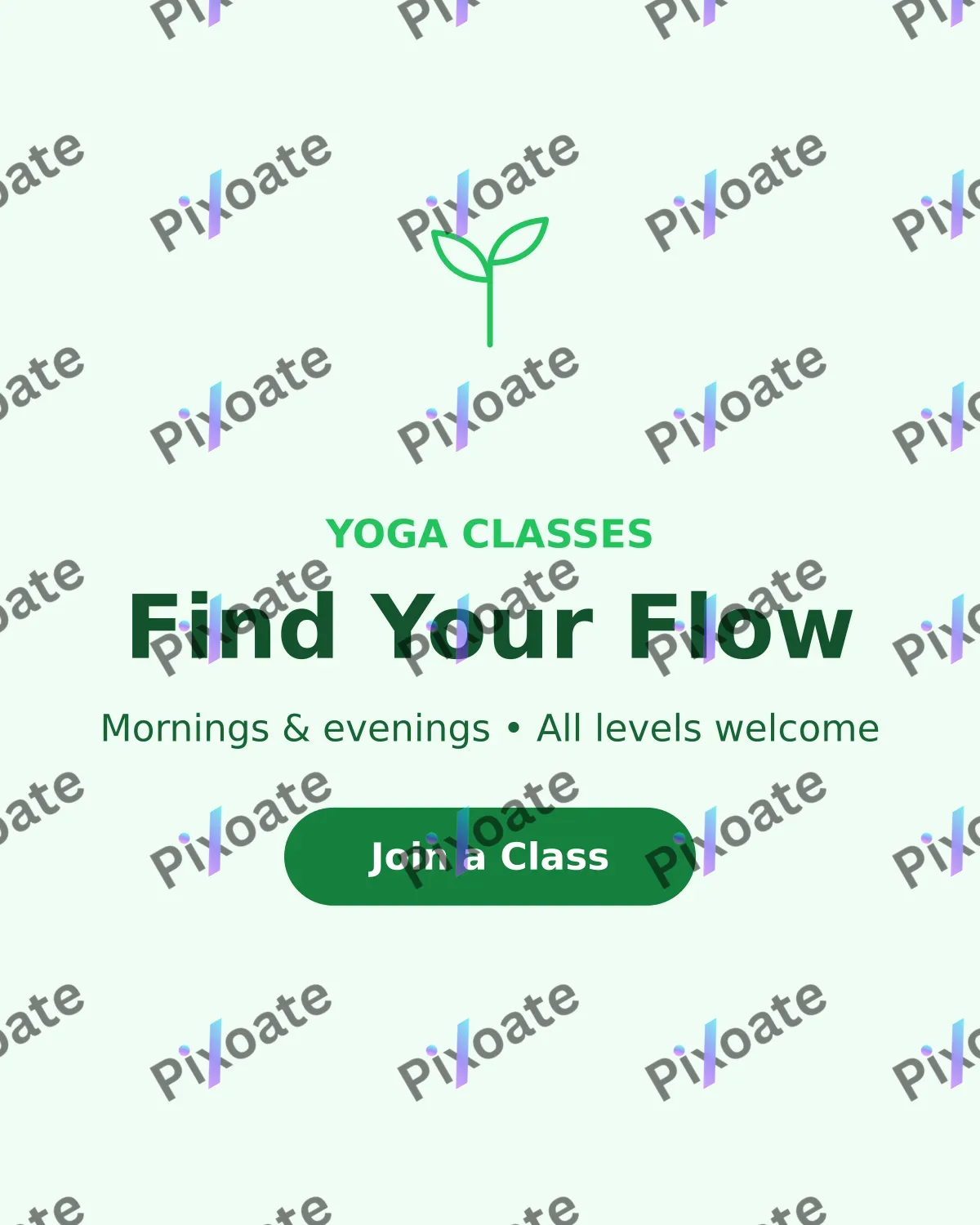 Yoga Classes Yoga Classes — editable white professional services template, instagram portrait