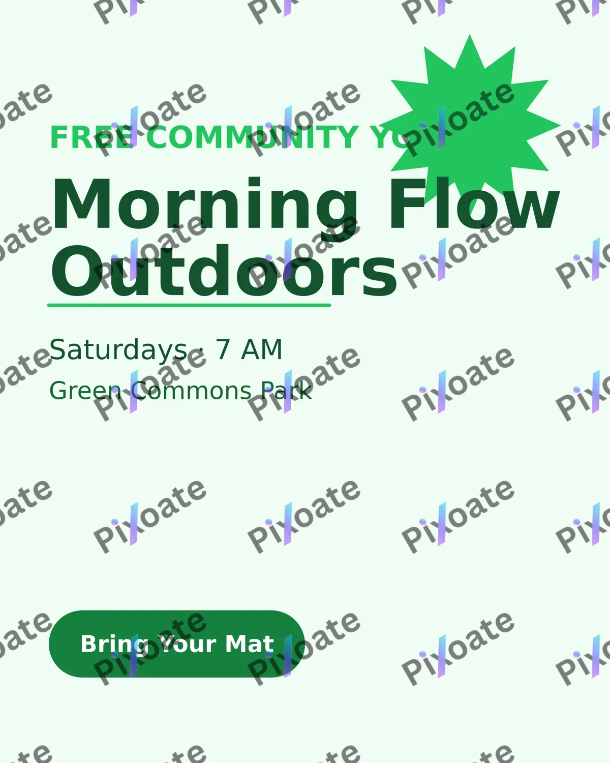 Yoga in the Park — editable white professional services template, instagram portrait