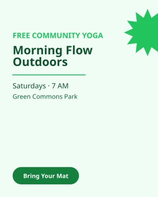 Yoga in the Park — editable white professional services template, instagram portrait