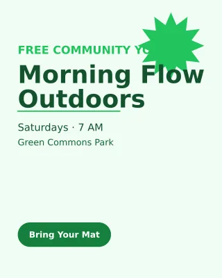 Yoga in the Park — editable white professional services template, instagram portrait