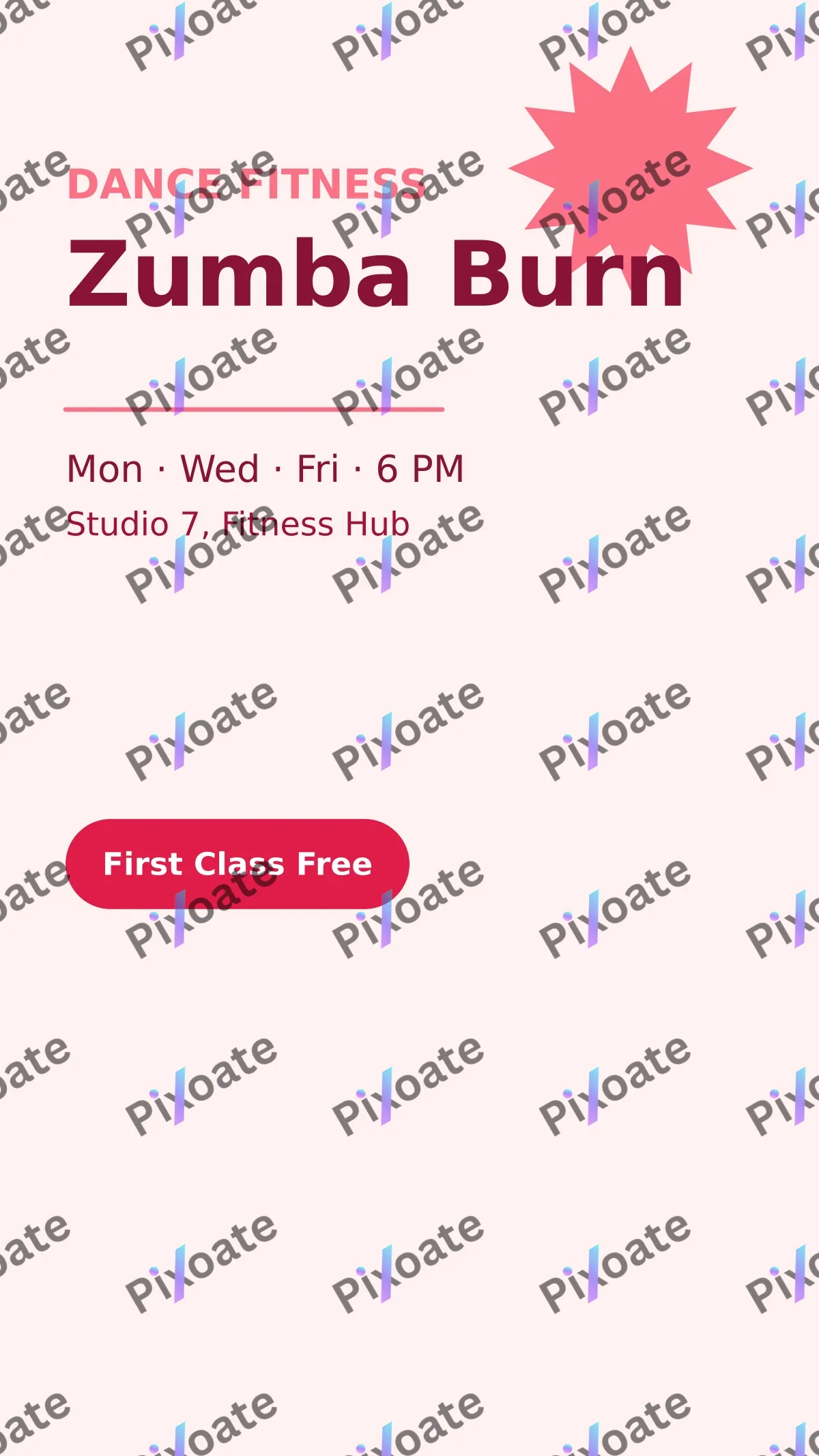 Zumba Class Zumba Class — editable white professional services template, story / reel