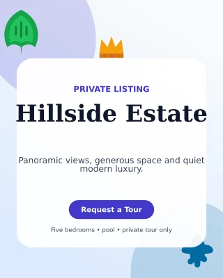 Botanical Luxury Villa Poster — editable white real estate template, instagram portrait