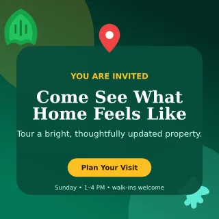 Botanical Open House Social Post — editable black real estate template, instagram post