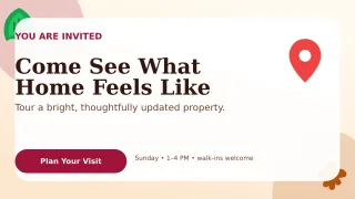 Botanical Open House Wide Ad — editable white real estate template, youtube thumbnail