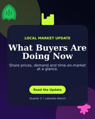 Botanical Property Market Report Poster — editable black real estate template, instagram portrait