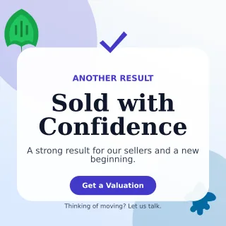 Botanical Property Sold Social Post — editable white real estate template, instagram post
